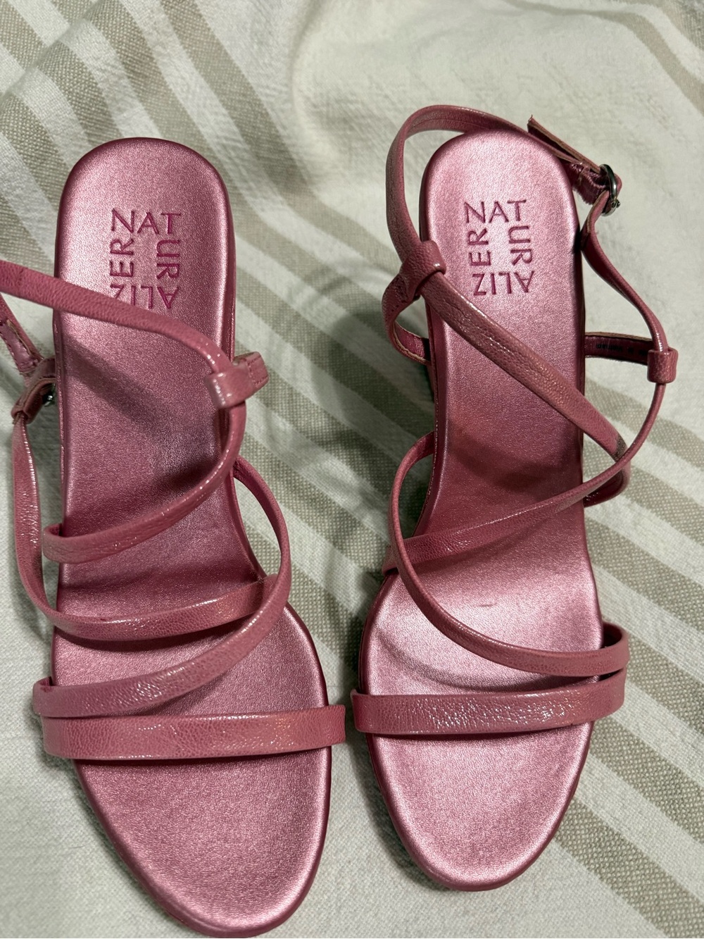 Naturalizer Metallic Rose Strappy Heels size 10